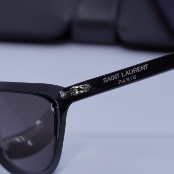 Saint Laurent SL550 SLIM 001 Cat Eye Sunglasses - Black - Picture 8 of 10